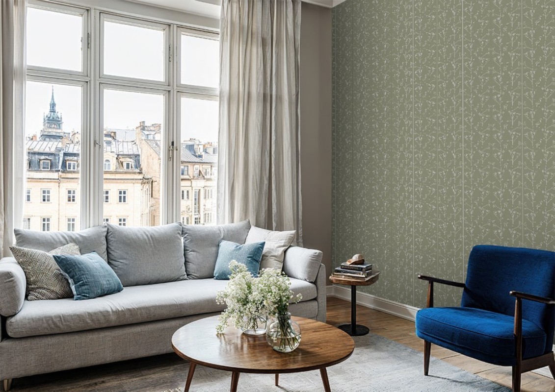 Picture of Twigs and Heron in Olive - 1033801-02